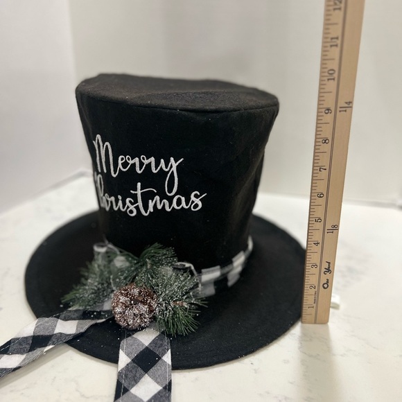 DECORATIVE HAT FOR CHRISTMAS TREE Elegant Black Decorative Hat - Picture 5 of 10